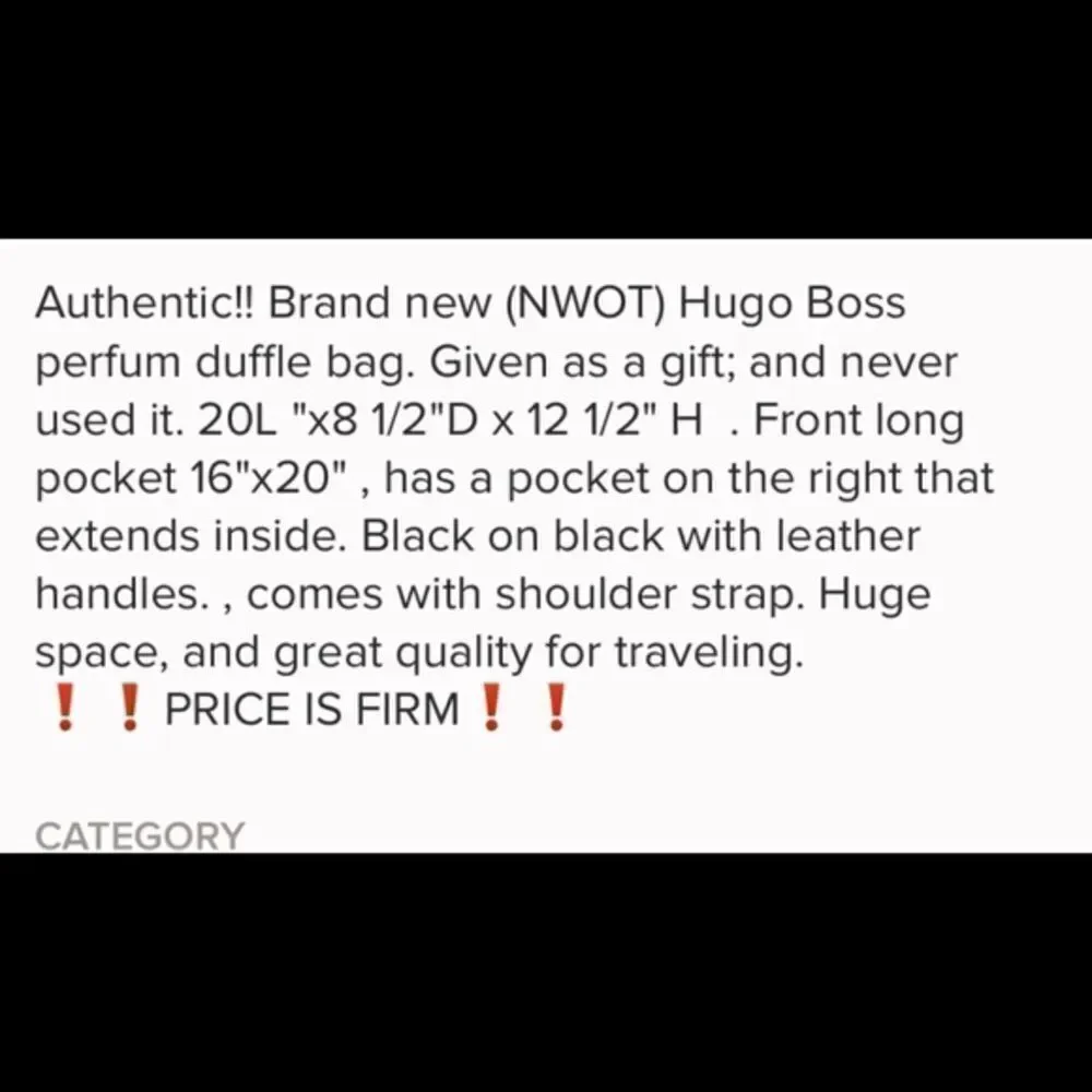Hugo Boss perfume duffle Bag🎁